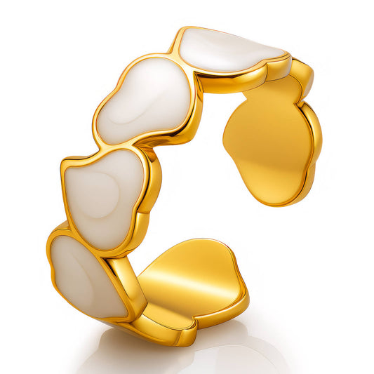 Heart Gold-Plated Stainless Steel Finger Ring