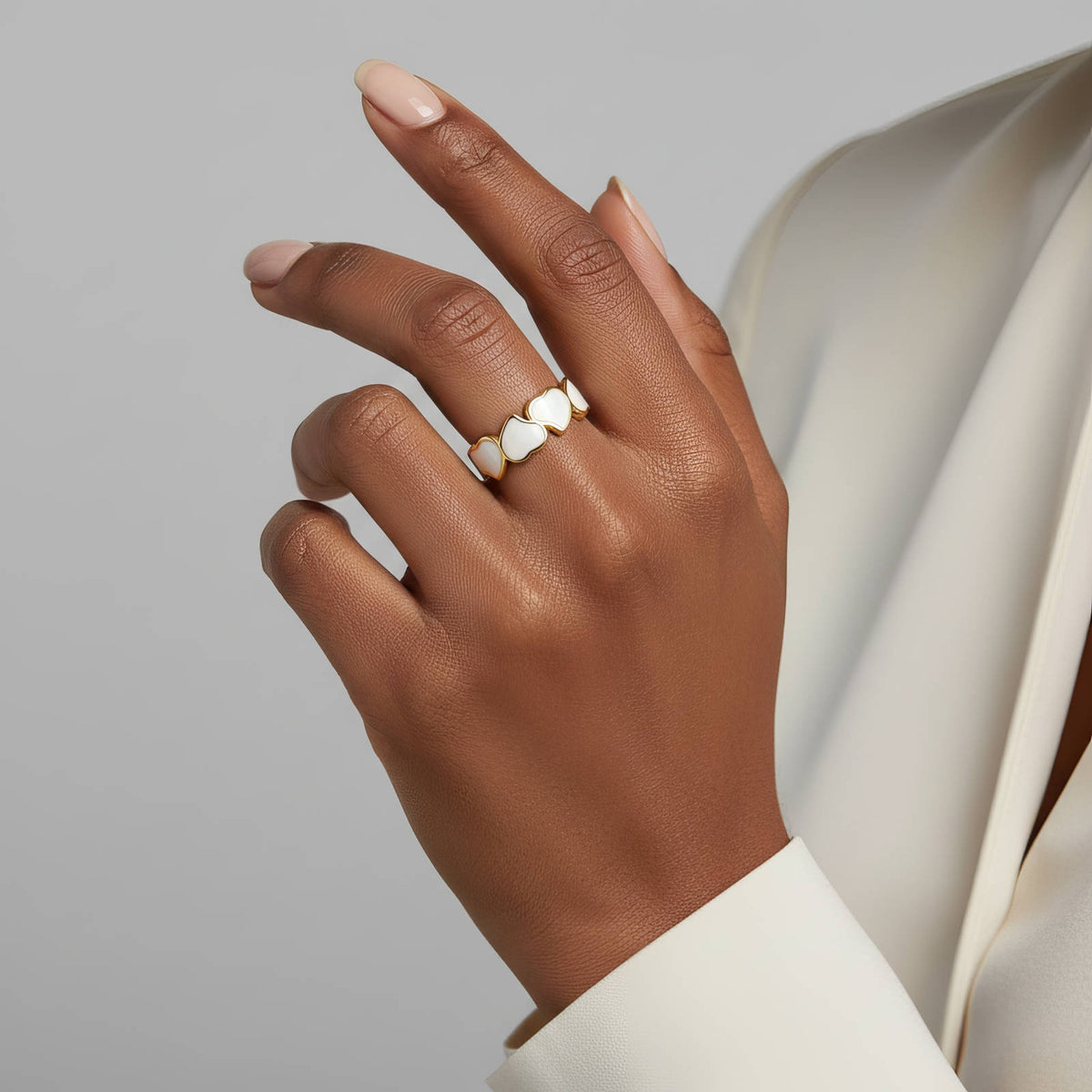 Heart Gold-Plated Stainless Steel Finger Ring