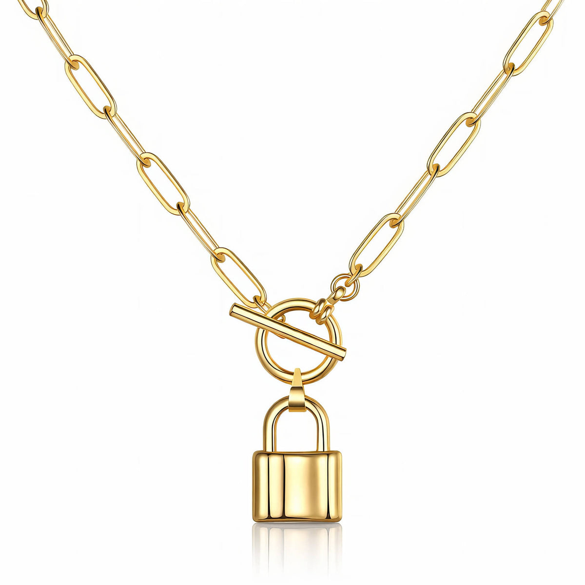Lock PVD Gold-Plated Stainless Steel Necklace