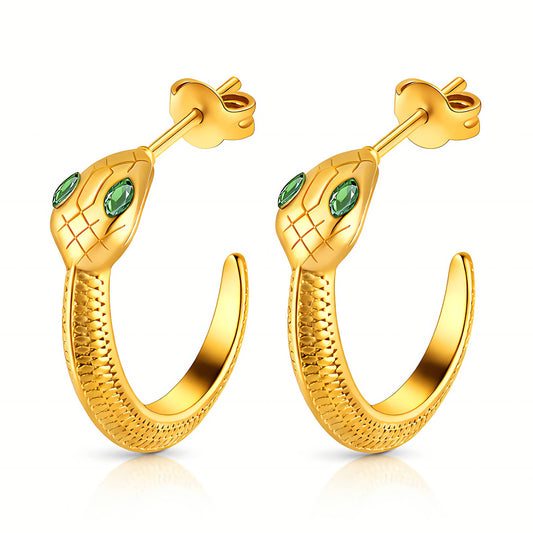 Snakes PVD Gold-Plated Stainless Steel Earrings