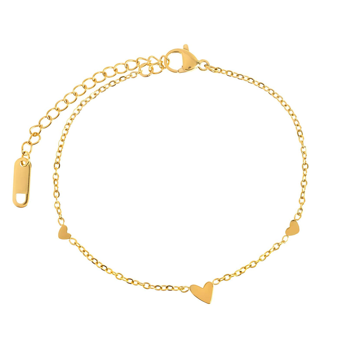 Hearts 18K Gold-Plated Stainless Steel Bracelet