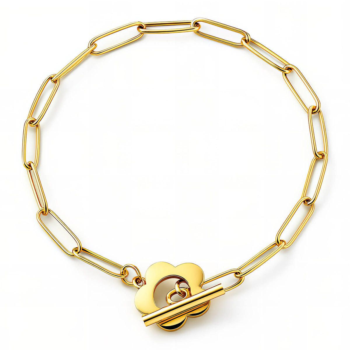 Flower Gold-Plated Stainless Steel Bracelet