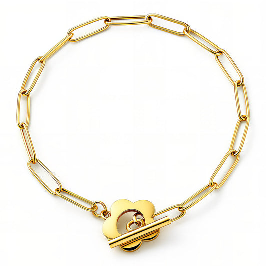 Flower Gold-Plated Stainless Steel Bracelet