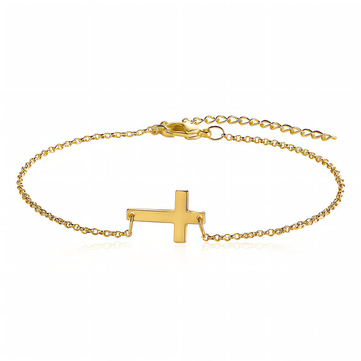 Cross PVD Gold-Plated Stainless Steel Bracelet