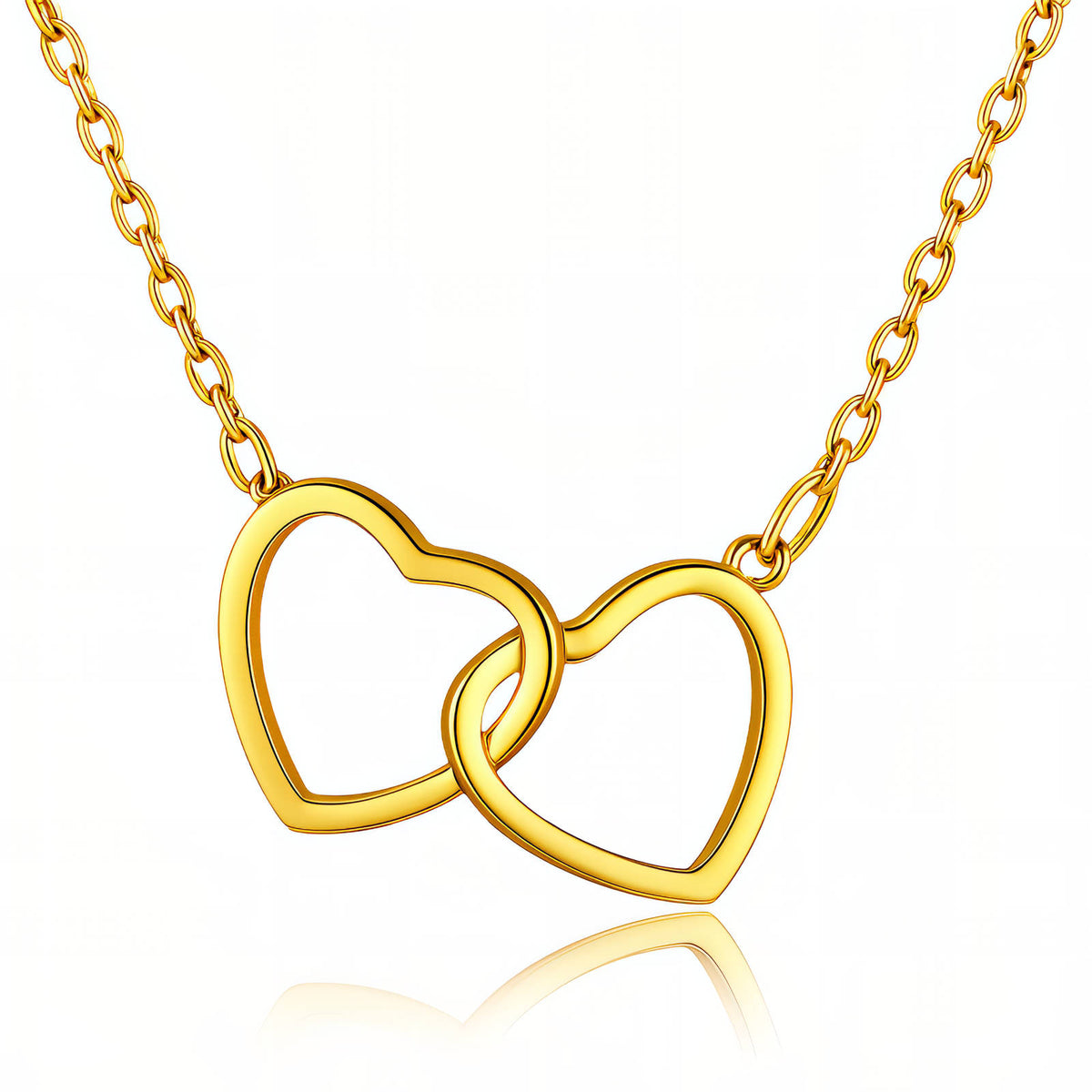 Hearts Gold-Plated Stainless Steel Necklace
