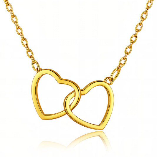 Hearts Gold-Plated Stainless Steel Necklace