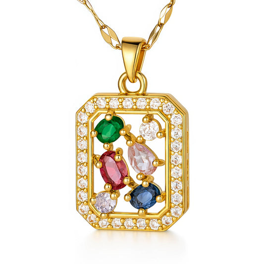 PVD Gold-Plated Brass Necklace - Crystallic