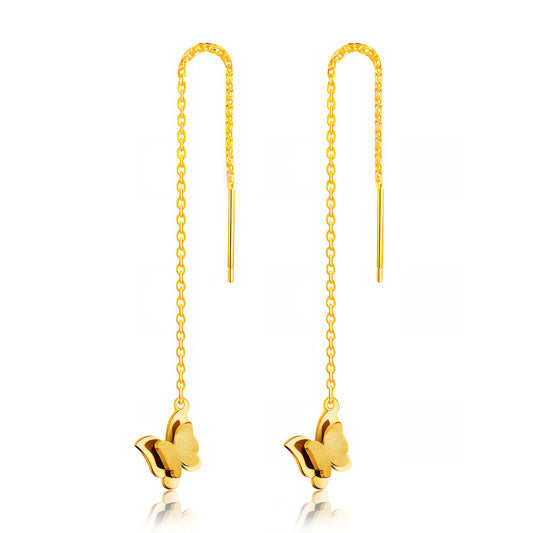 Butterflies Gold-Plated Stainless Steel Earrings