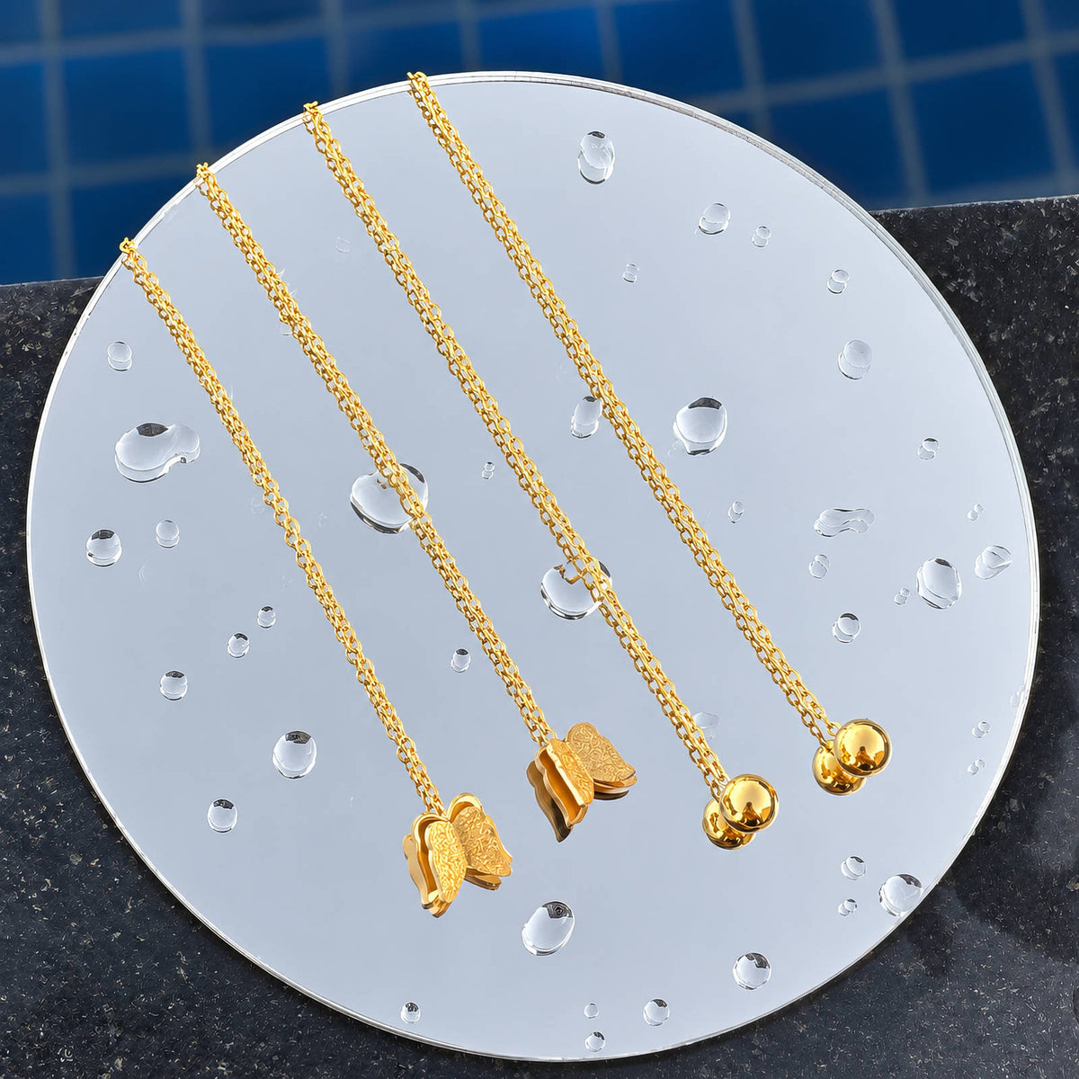 Butterflies Gold-Plated Stainless Steel Earrings