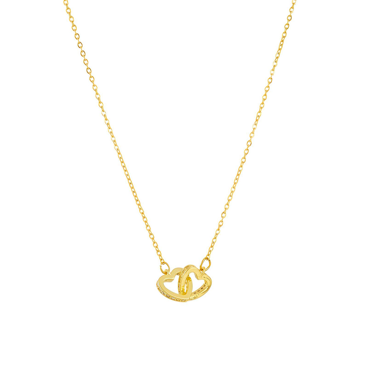 Hearts Gold-Plated Stainless Steel Necklace