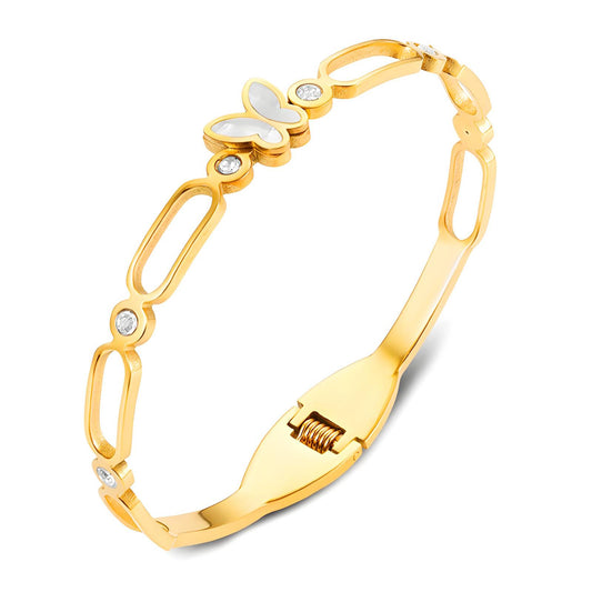 Butterfly Gold-Plated Stainless Steel Bracelet