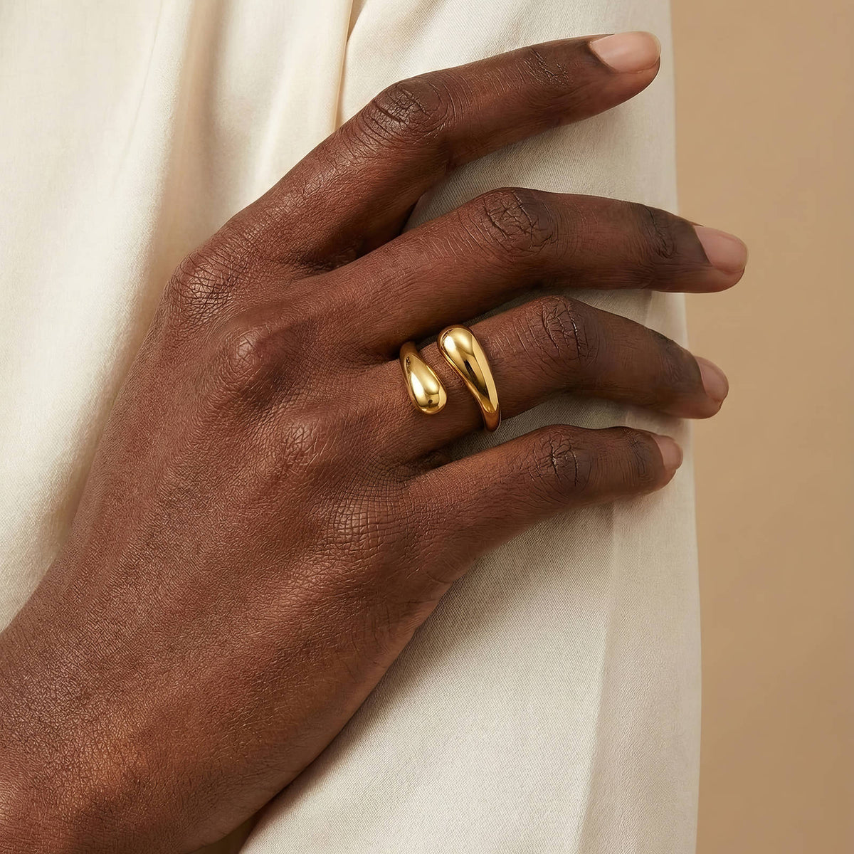 18K Gold-Plated Stainless Steel Finger Ring