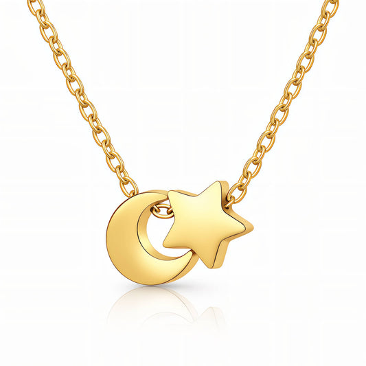 Gold-Plated Stainless Steel Necklace - Crystallic