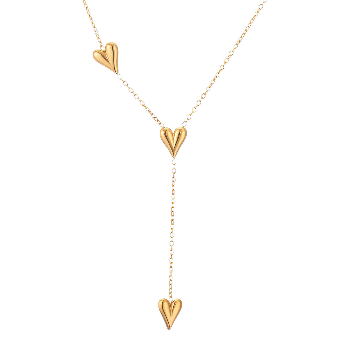 Hearts Gold-Plated Stainless Steel Necklace