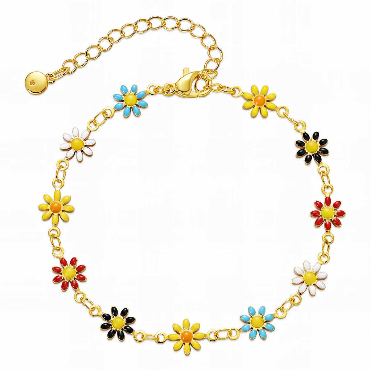 Flowers Gold-Plated Stainless Steel Bracelet