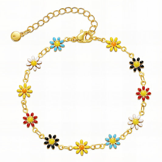 Flowers Gold-Plated Stainless Steel Bracelet