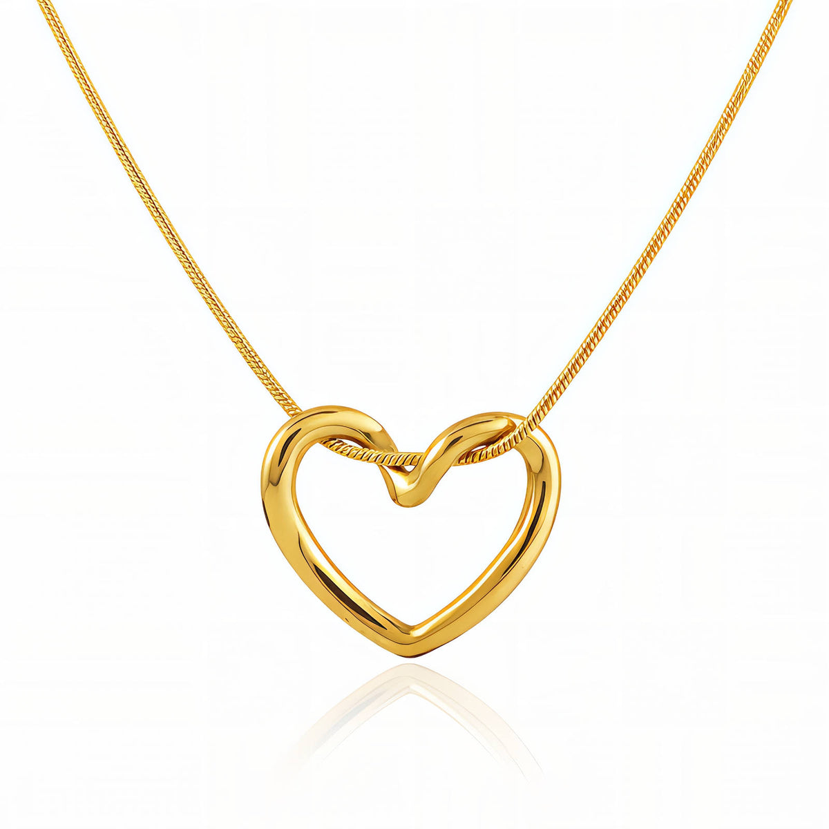 Heart Gold-Plated Stainless Steel Necklace