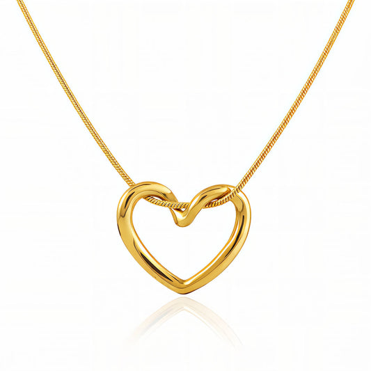 Heart Gold-Plated Stainless Steel Necklace