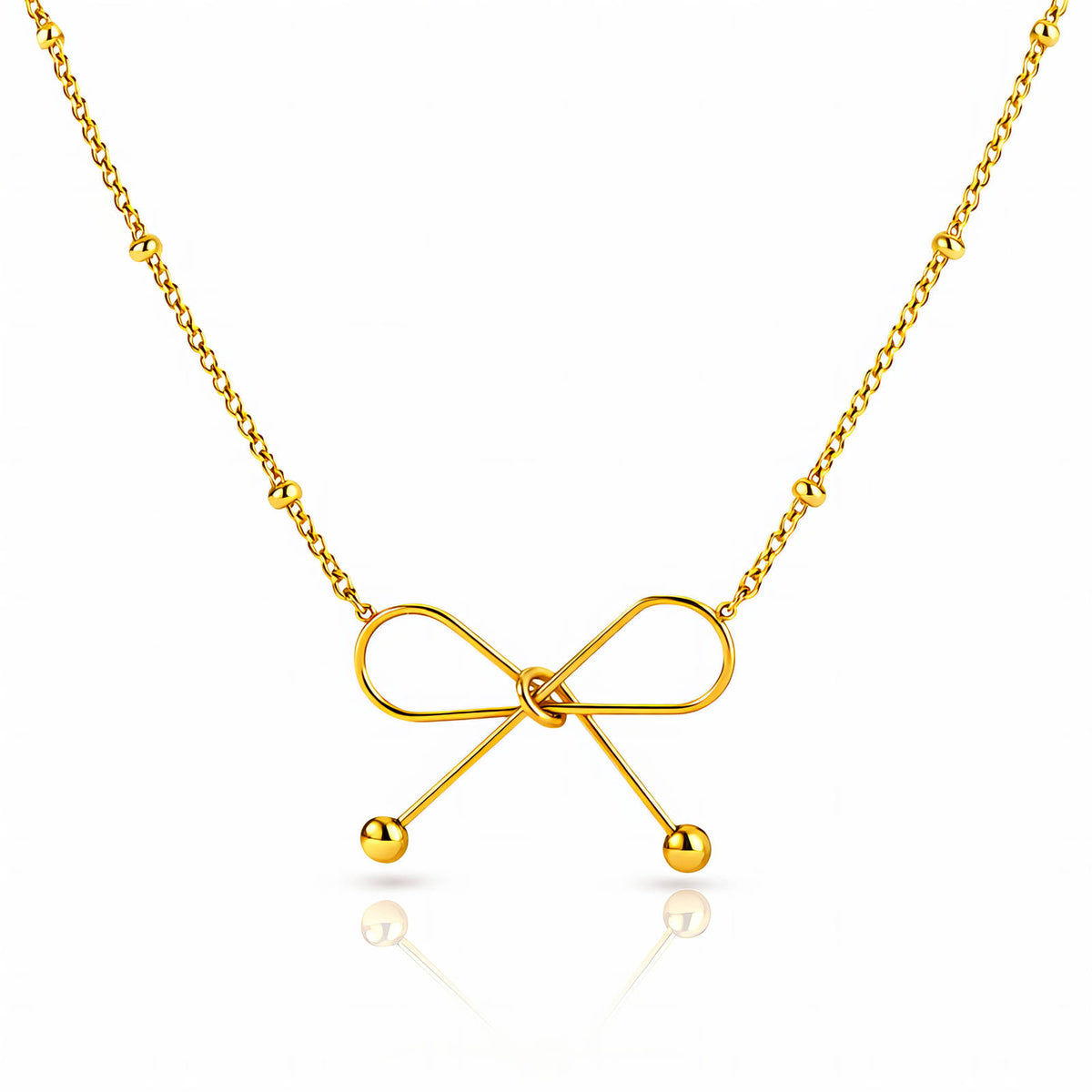 Bow Gold-Plated Stainless Steel Necklace