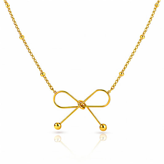 Bow Gold-Plated Stainless Steel Necklace