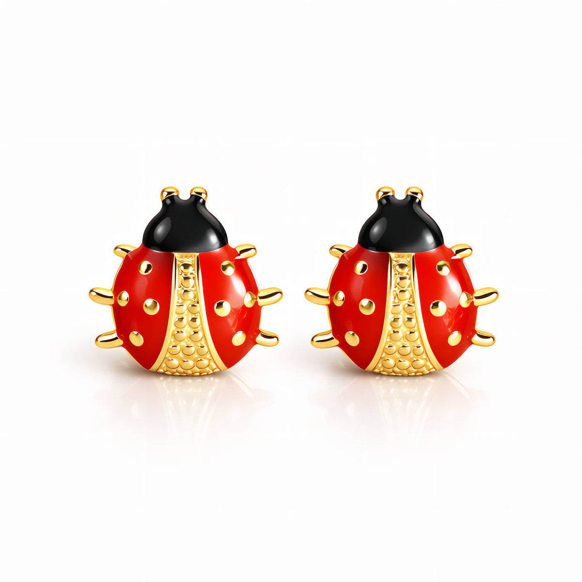 Ladybugs PVD Gold-Plated Stainless Steel Earrings