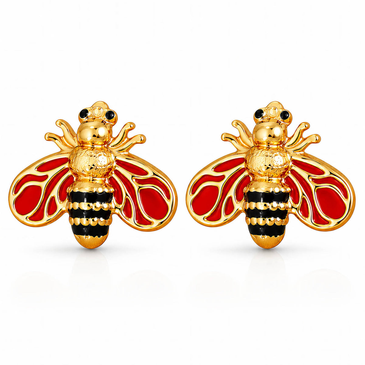 Bees Gold-Plated Stainless Steel Earrings