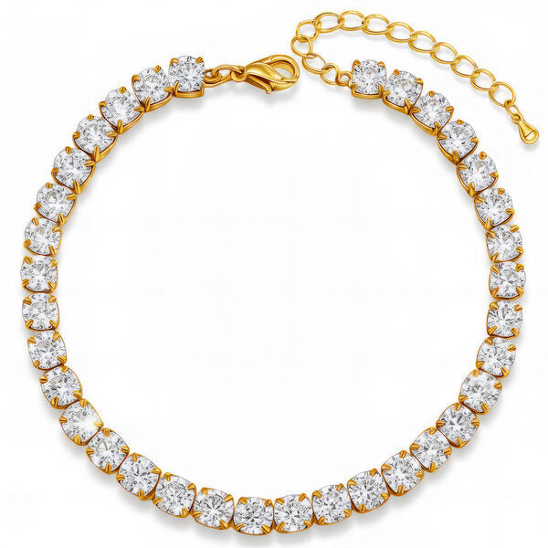 "Tennis" 18K Gold-Plated Stainless Steel Bracelet