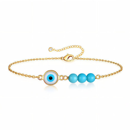 "Evil Eye" 18K Gold-Plated Stainless Steel Bracelet