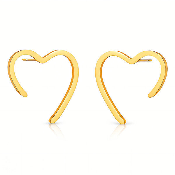 Hearts 18K Gold-Plated Stainless Steel Earrings