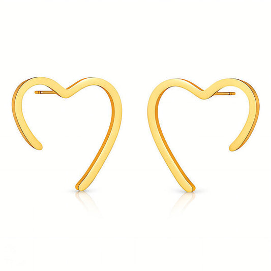Hearts 18K Gold-Plated Stainless Steel Earrings