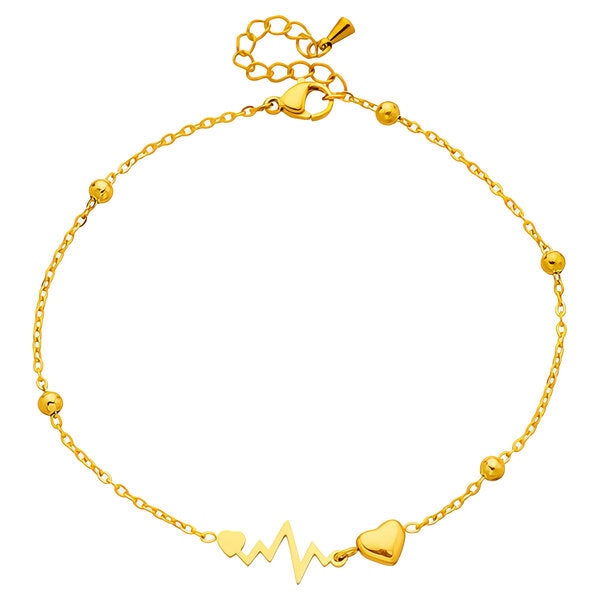 Heart 18K Gold-Plated Stainless Steel Anklet